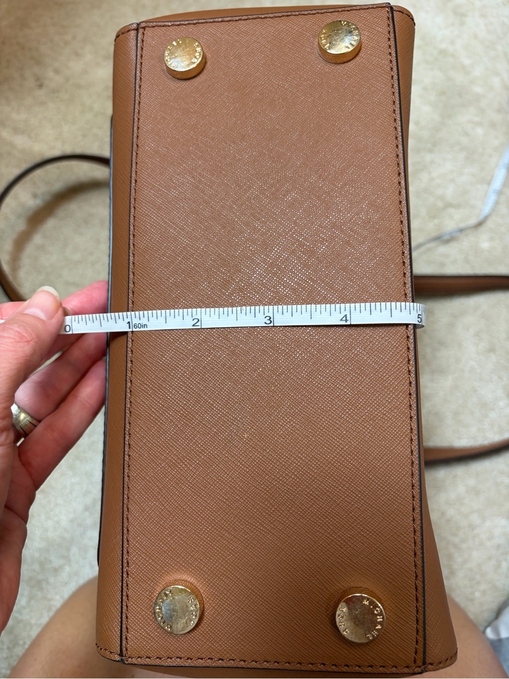 Michael Kors Light Brown Joey Saffiano Leather Medium Pocket Tote - Picture 17 of 17